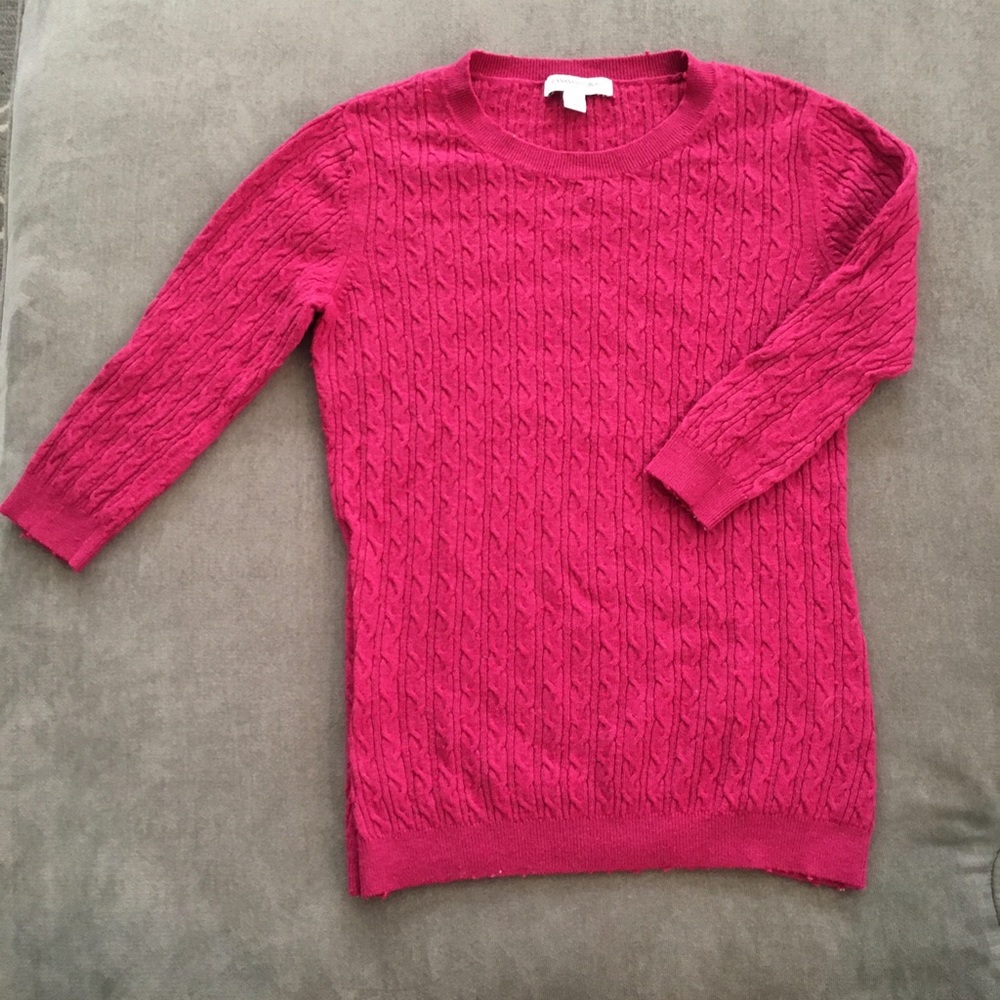 Pink 3/4 length sleeve Banana Republic sweater